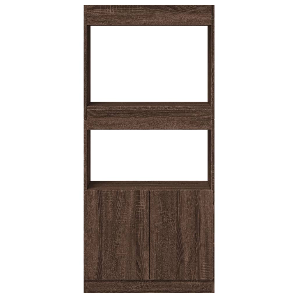 Skříň highboard hnědý dub 63 x 33 x 140 cm kompozitní dřevo