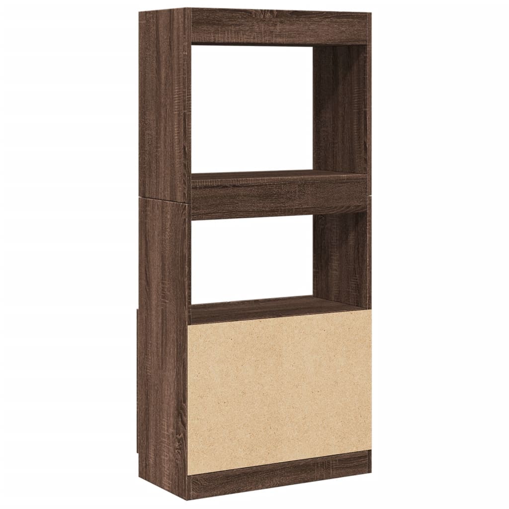 Skříň highboard hnědý dub 63 x 33 x 140 cm kompozitní dřevo