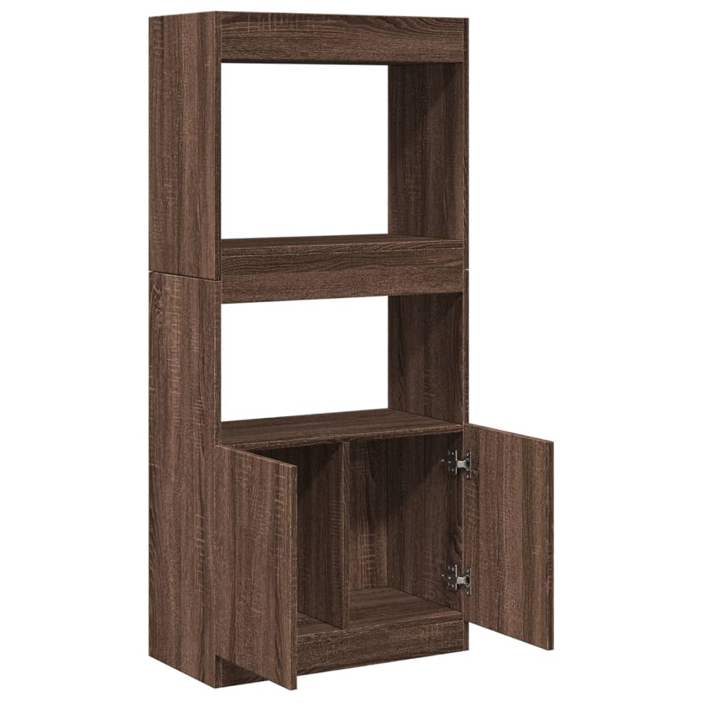 Skříň highboard hnědý dub 63 x 33 x 140 cm kompozitní dřevo