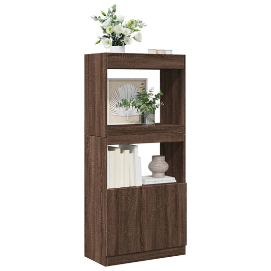 Skříň highboard hnědý dub 63 x 33 x 140 cm kompozitní dřevo