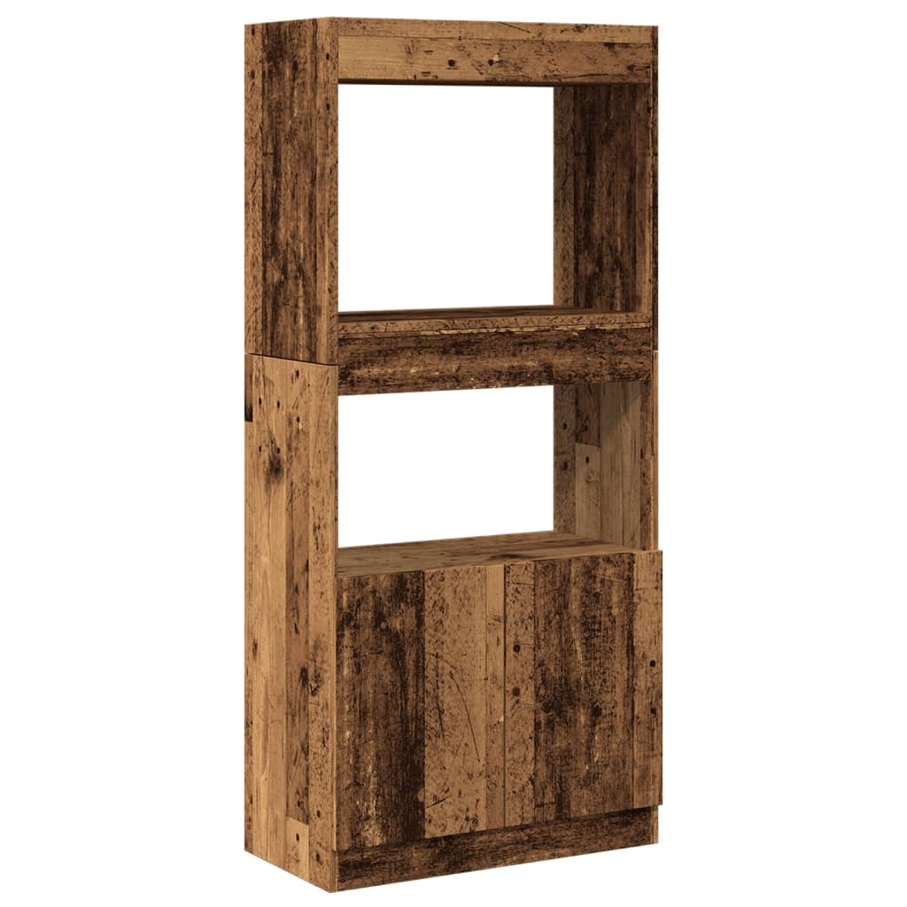 Skříň highboard old wood 63 x 33 x 140 cm kompozitní dřevo