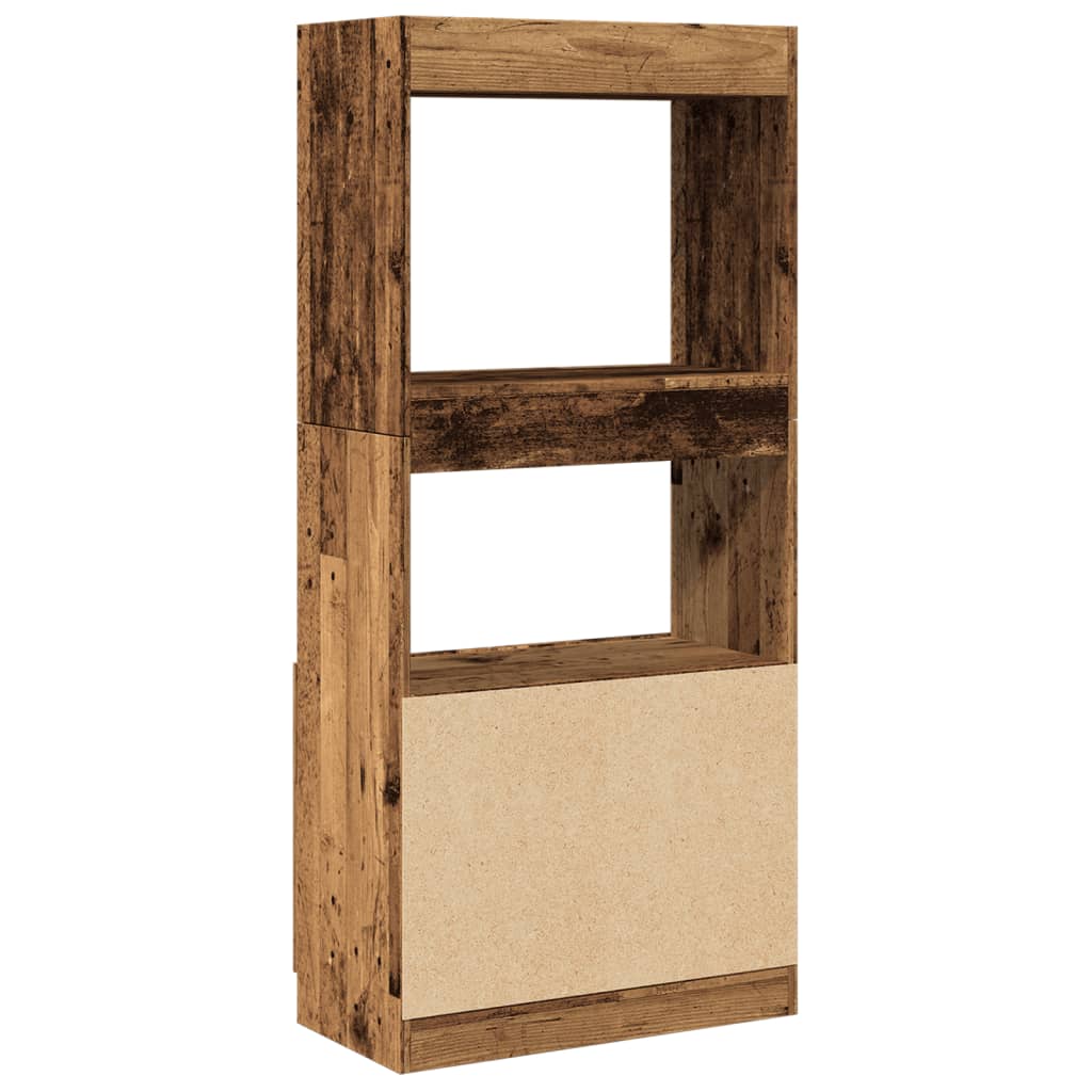 Skříň highboard old wood 63 x 33 x 140 cm kompozitní dřevo