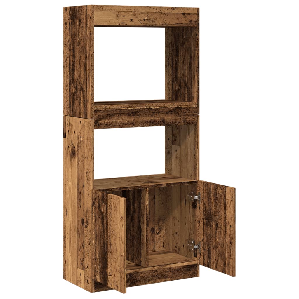 Skříň highboard old wood 63 x 33 x 140 cm kompozitní dřevo