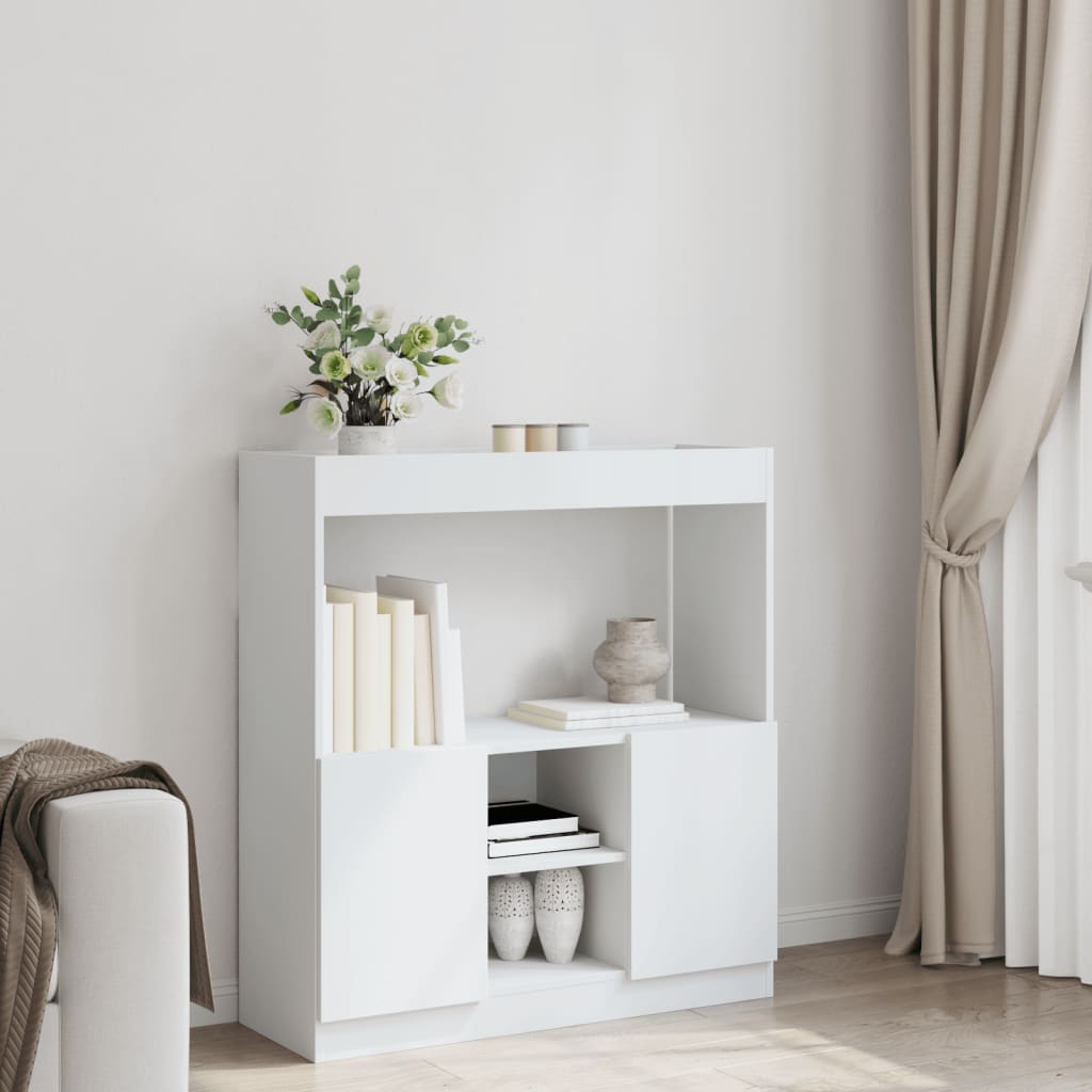 Skříň highboard bílá 92 x 33 x 100 cm kompozitní dřevo