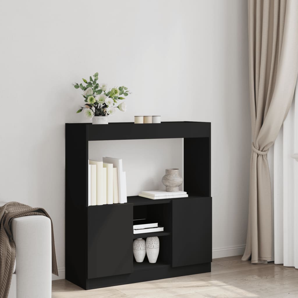 Skříň highboard černá 92 x 33 x 100 cm kompozitní dřevo