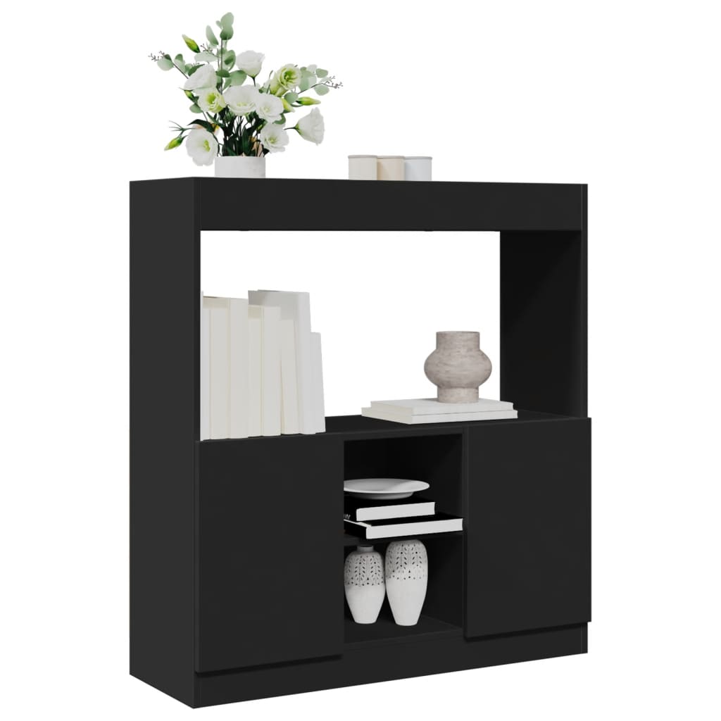 Skříň highboard černá 92 x 33 x 100 cm kompozitní dřevo