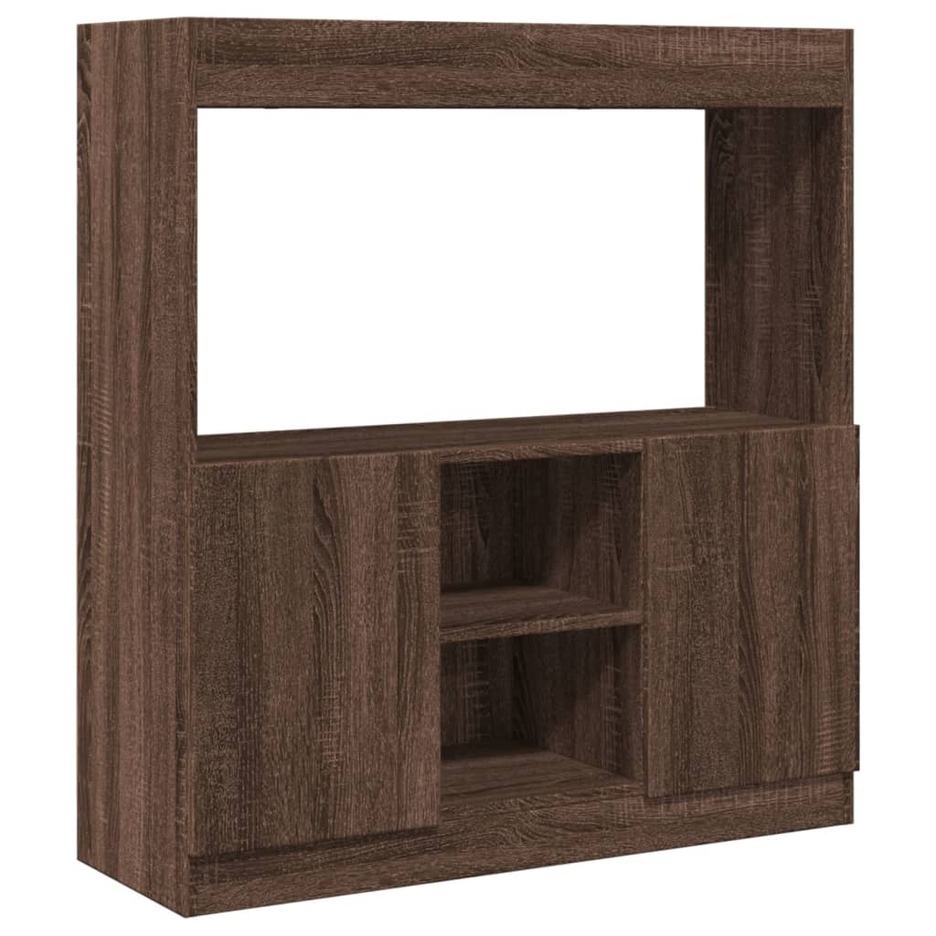 Skříň highboard hnědý dub 92 x 33 x 100 cm kompozitní dřevo