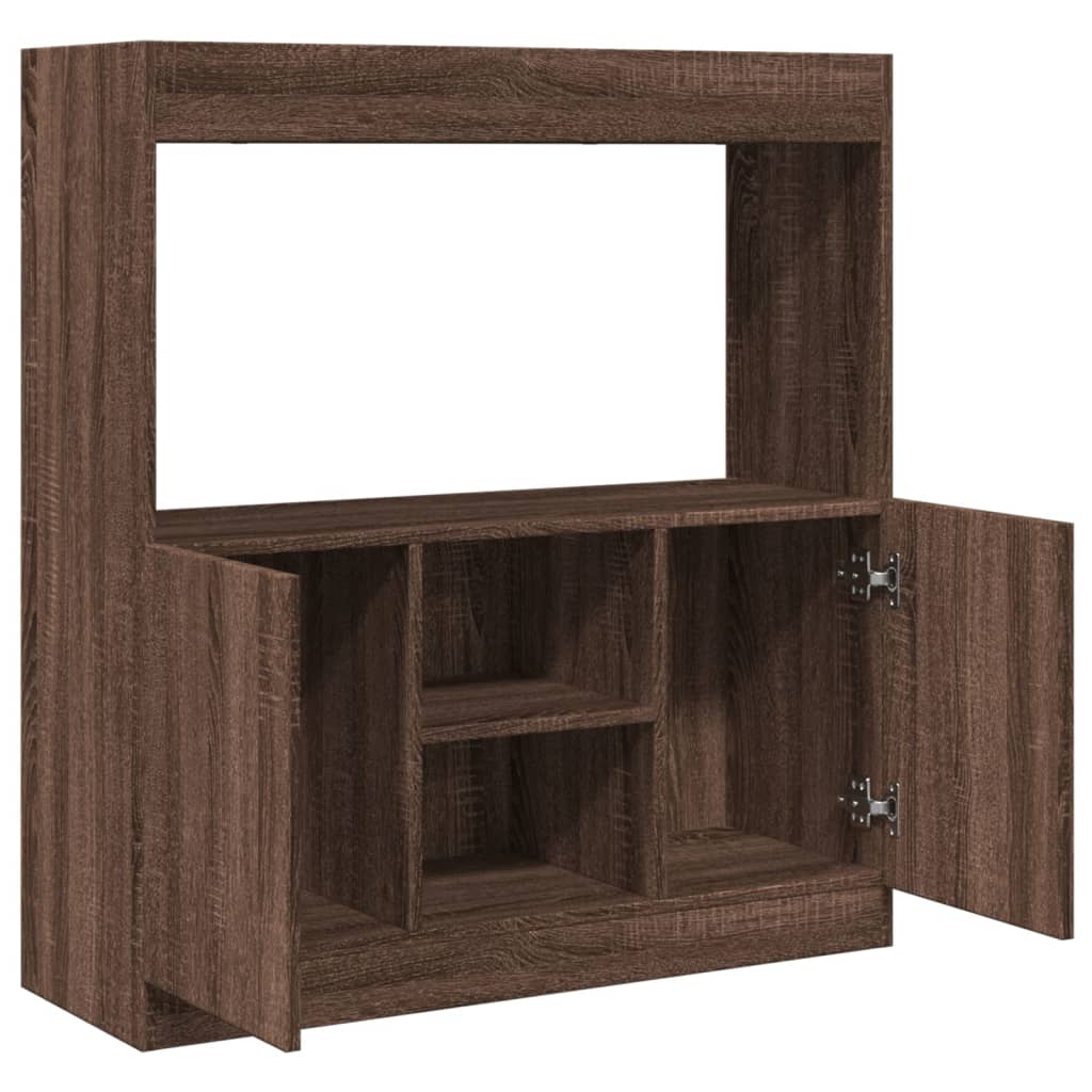 Skříň highboard hnědý dub 92 x 33 x 100 cm kompozitní dřevo