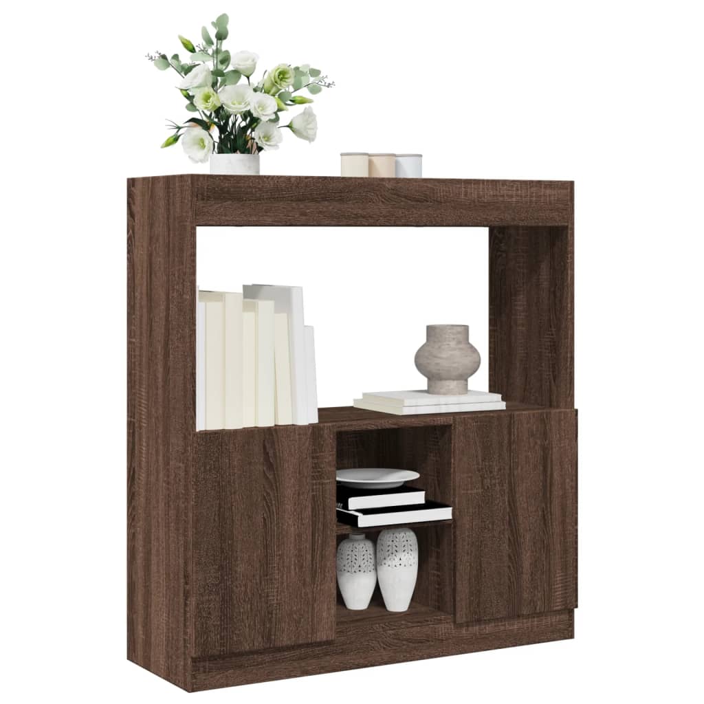 Skříň highboard hnědý dub 92 x 33 x 100 cm kompozitní dřevo