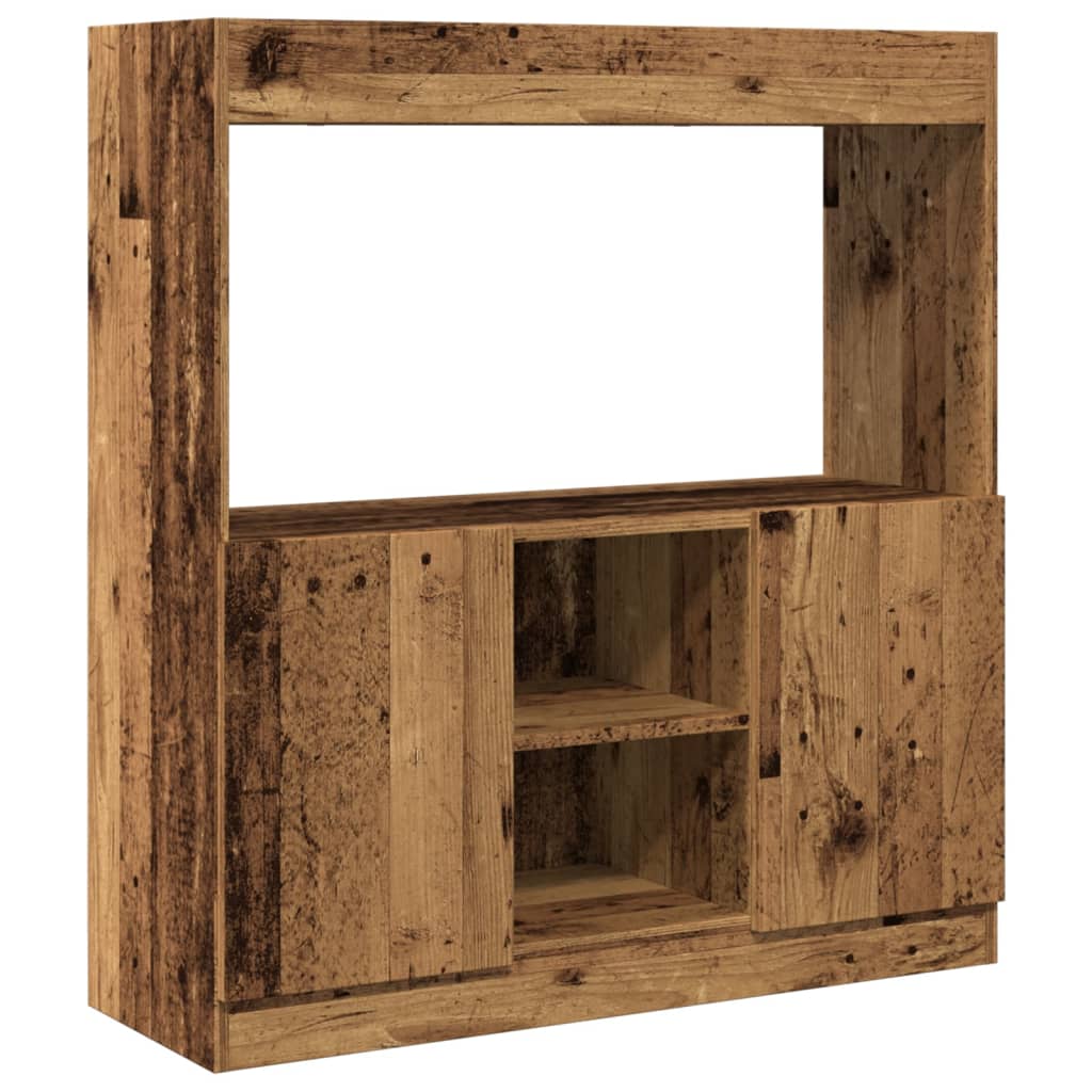 Skříň highboard old wood 92 x 33 x 100 cm kompozitní dřevo