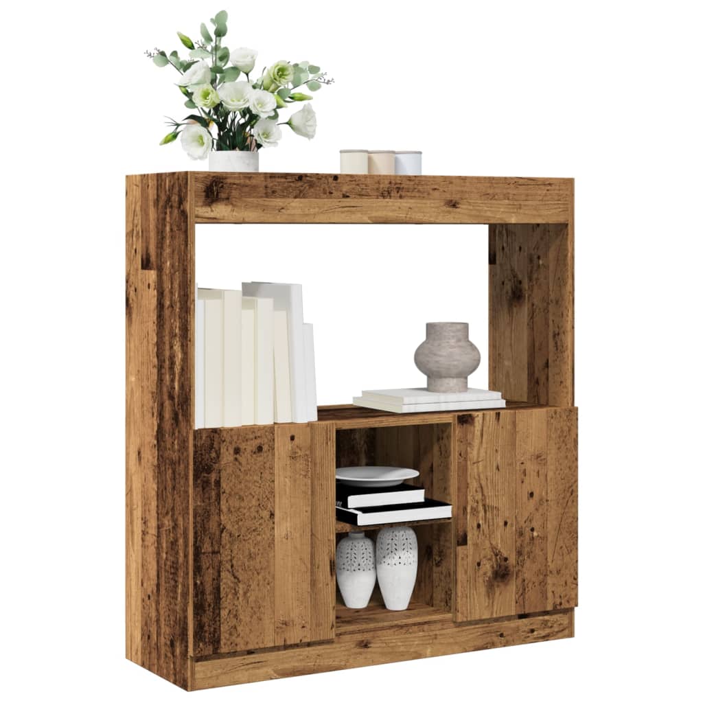 Skříň highboard old wood 92 x 33 x 100 cm kompozitní dřevo