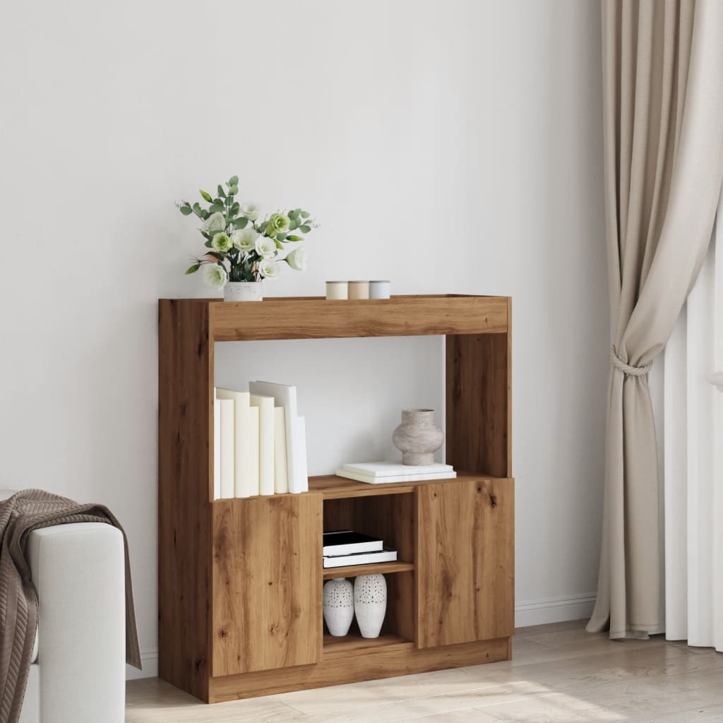 Skříň highboard dub artisan 92 x 33 x 100 cm kompozitní dřevo