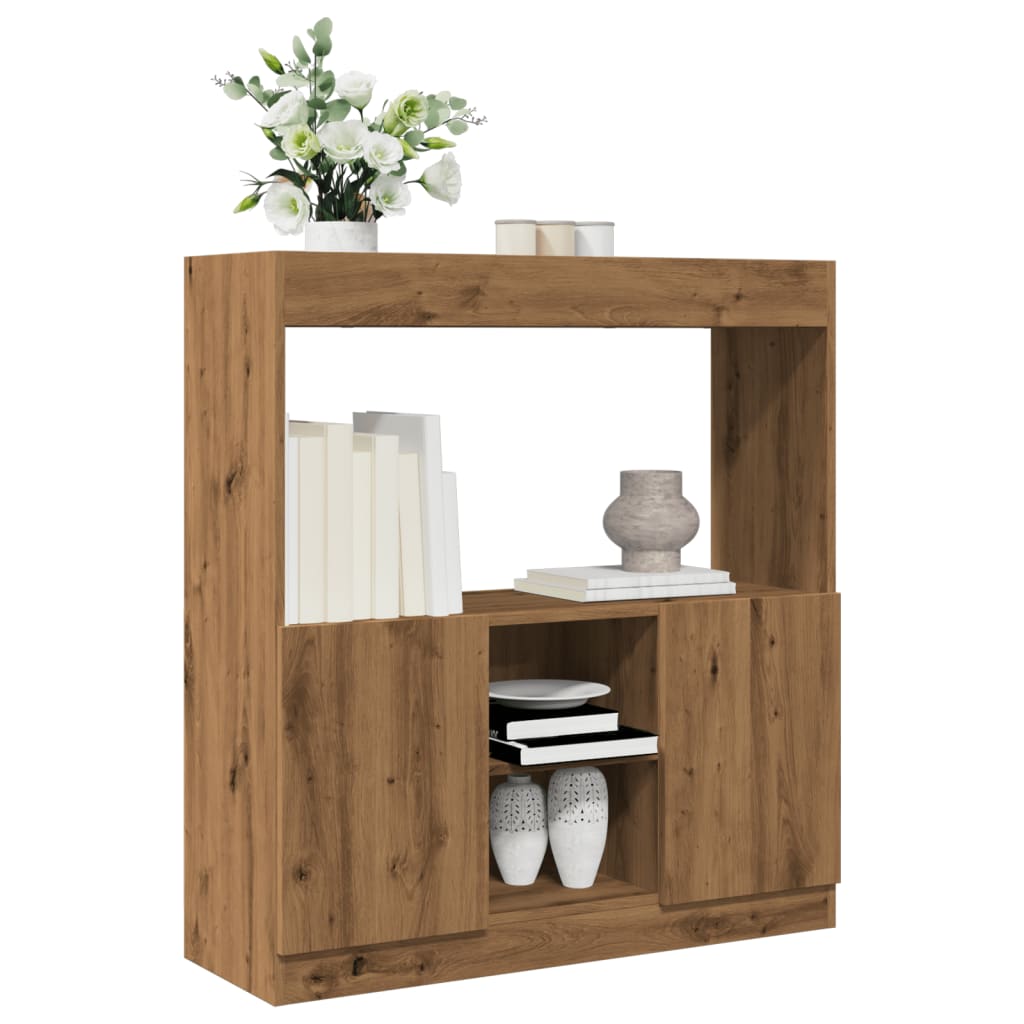 Skříň highboard dub artisan 92 x 33 x 100 cm kompozitní dřevo