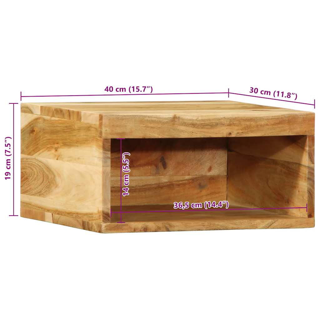 Nástěnná TV skříňka 40 x 30 x 19 cm masivní akáciové dřevo