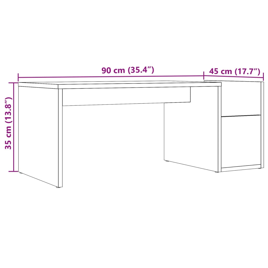 Konferenční stolek dub artisan 90 x 45 x 35 cm kompozitní dřevo