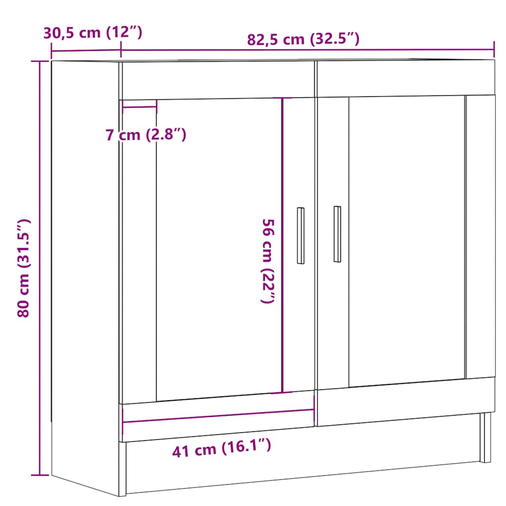 Knihovna old wood 82,5 x 30,5 x 80 cm kompozitní dřevo