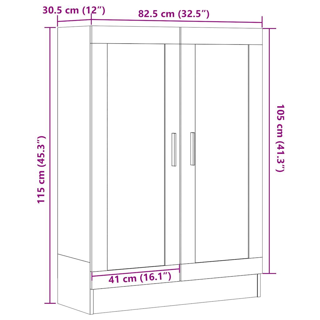 Knihovna dub artisan 82,5 x 30,5 x 115 cm kompozitní dřevo