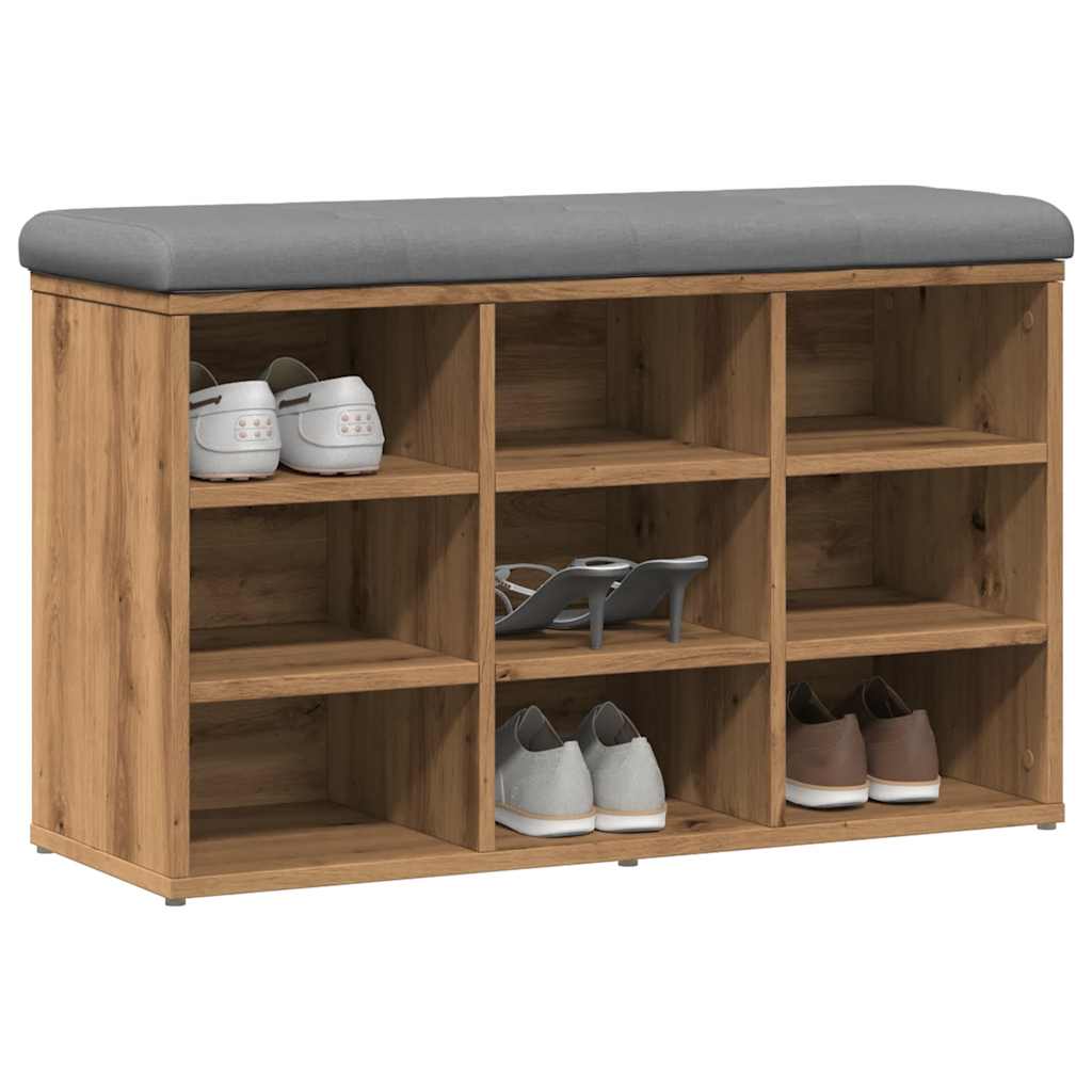 Lavice s botníkem dub artisan 82x32x50 cm Engineered Wood