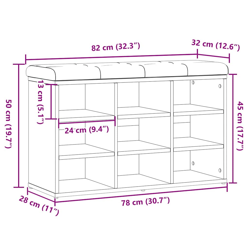 Lavice s botníkem dub artisan 82x32x50 cm Engineered Wood