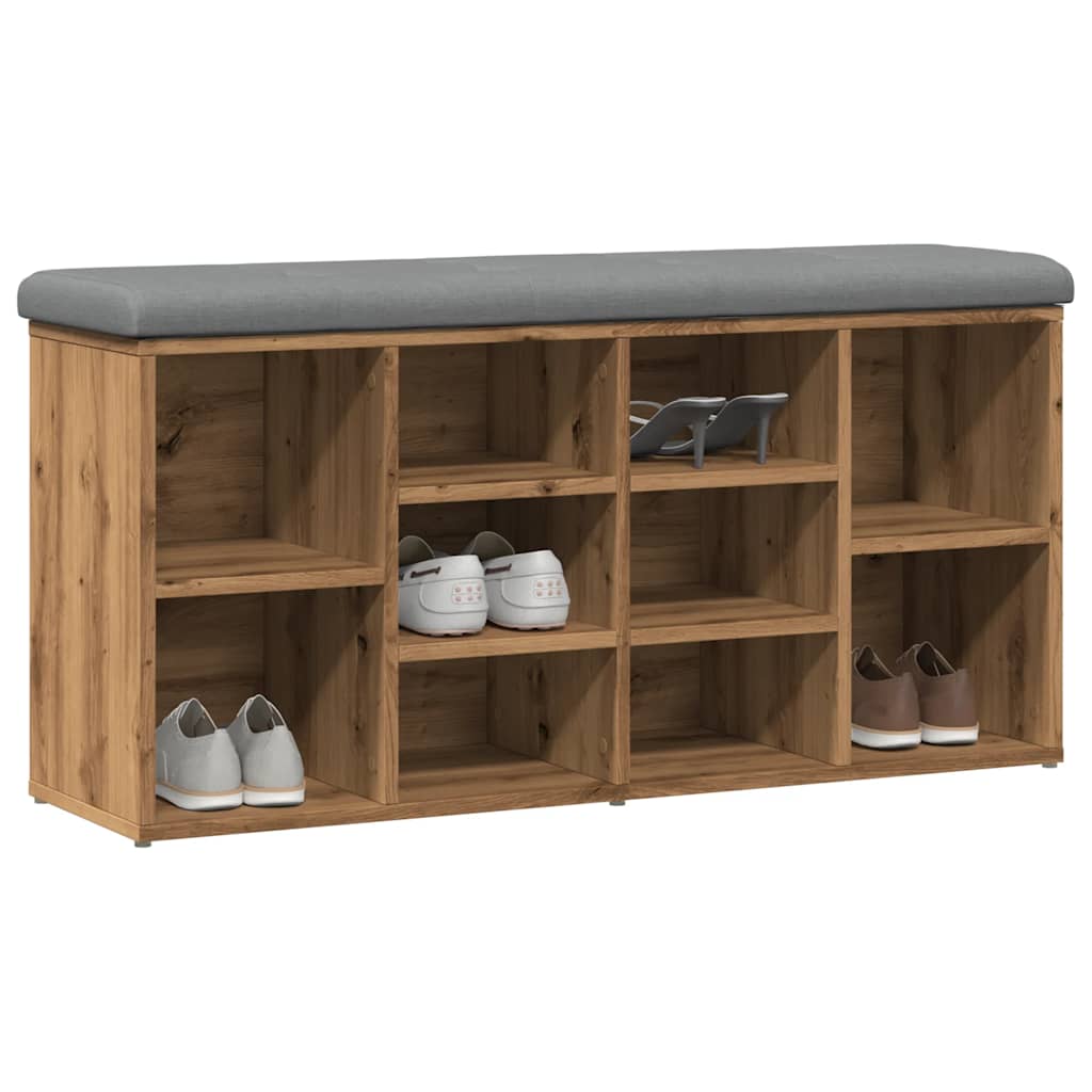 Lavice s botníkem dub artisan 102x32x50 cm Engineered Wood