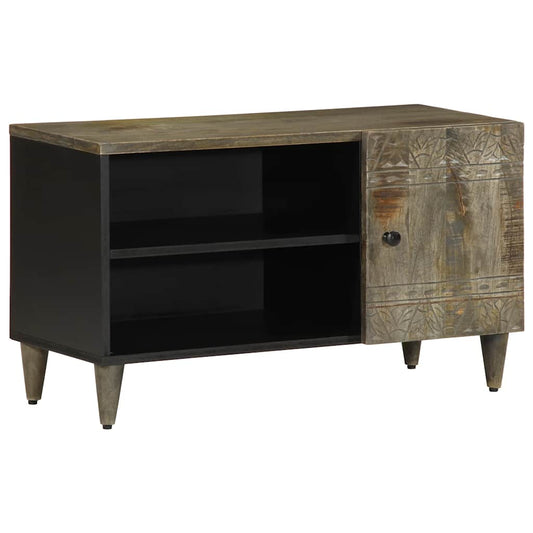 TV Cabinet světle šedá 80x31,5x46 cm masivní mangovníkové dřevo