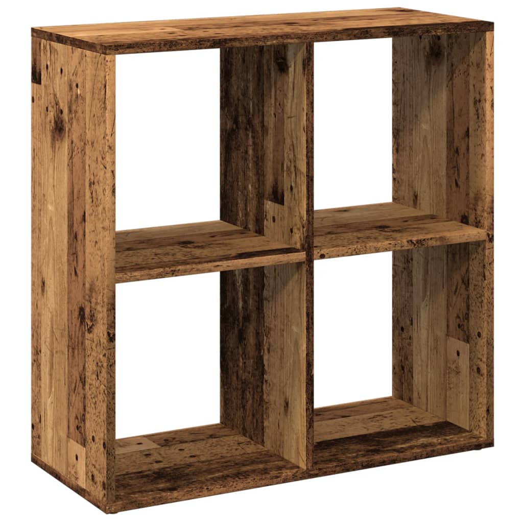 Knihovna/dělící stěna old wood 69,5x29x69,5 cm kompozitní dřevo