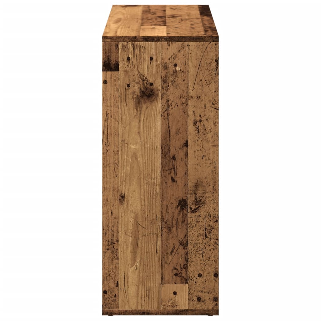 Knihovna/dělící stěna old wood 69,5x29x69,5 cm kompozitní dřevo