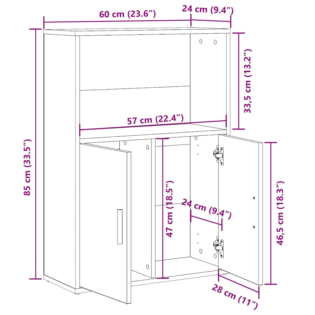 Knihovna dub sonoma 60x24x85 cm kompozitní dřevo