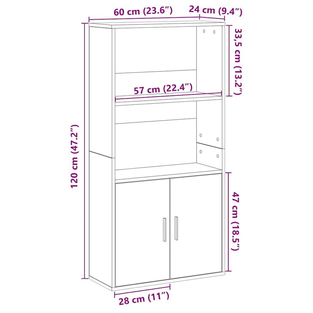 Knihovna dub sonoma 60x24x120 kompozitní dřevo