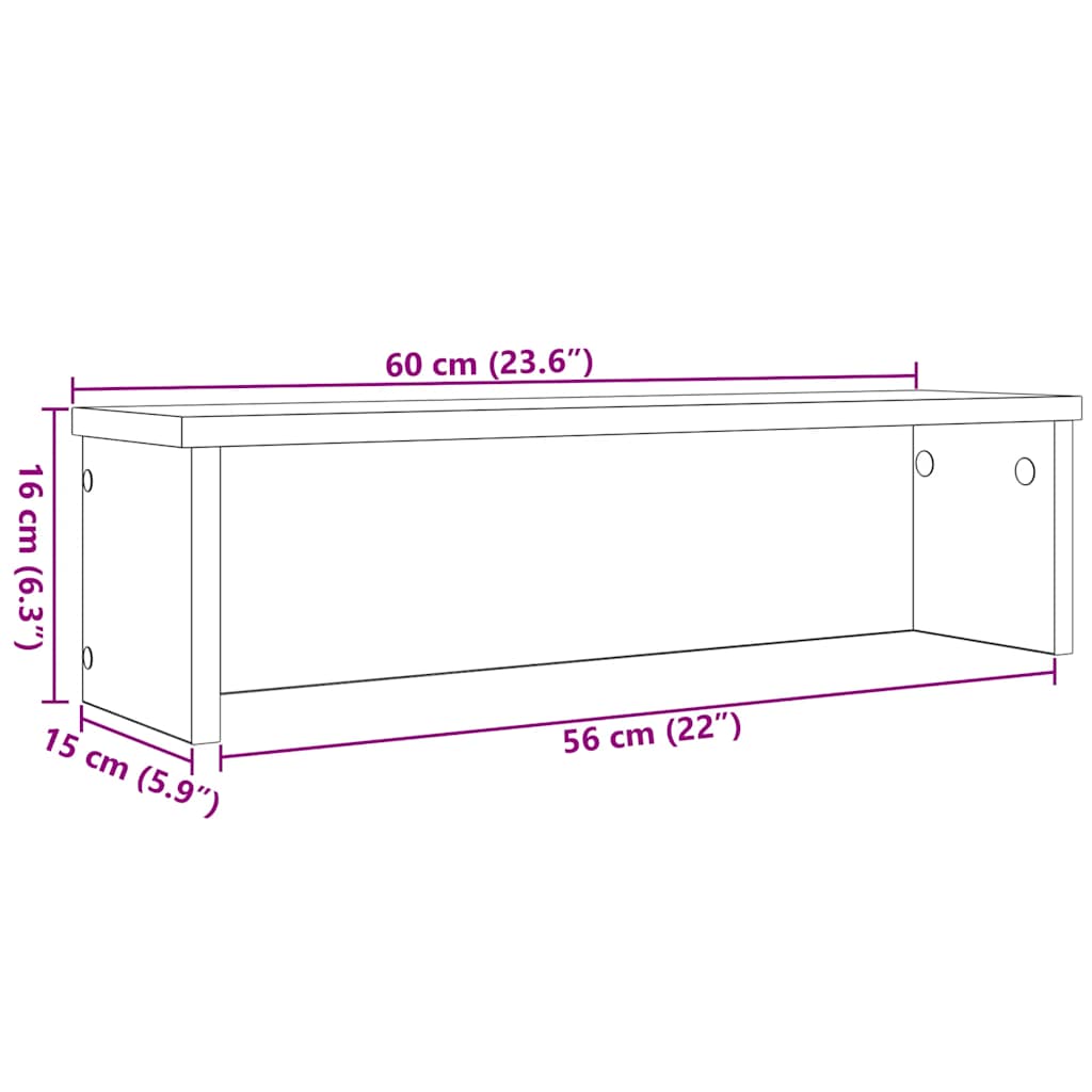 kuchyňské regály stohovatelné 2 pcs šedý sonoma 60x15x16 cm