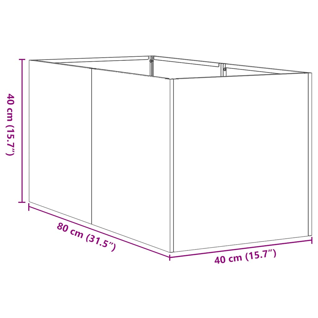 Truhlík 40x80x40 cm nerezová ocel