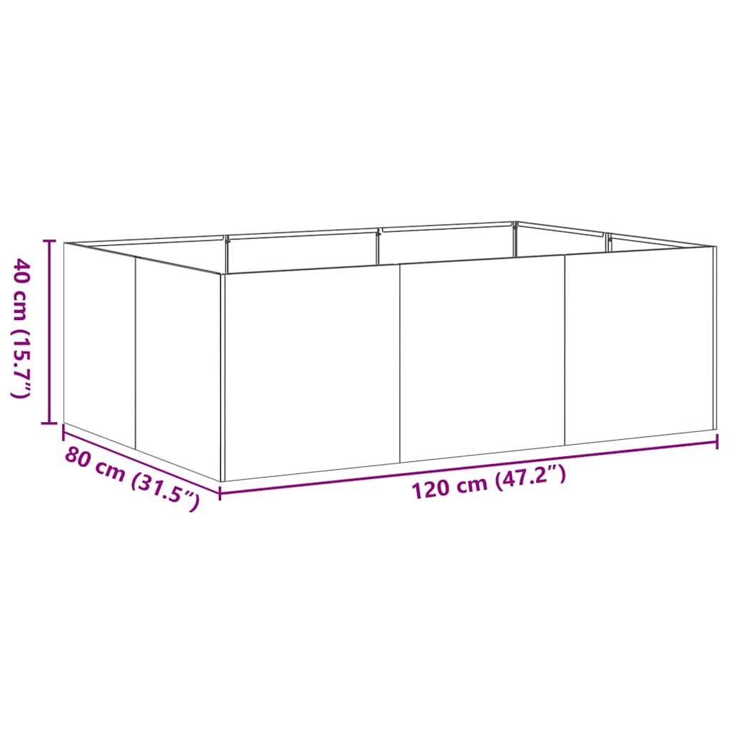 Truhlík bílý 120x80x40 cm ocel