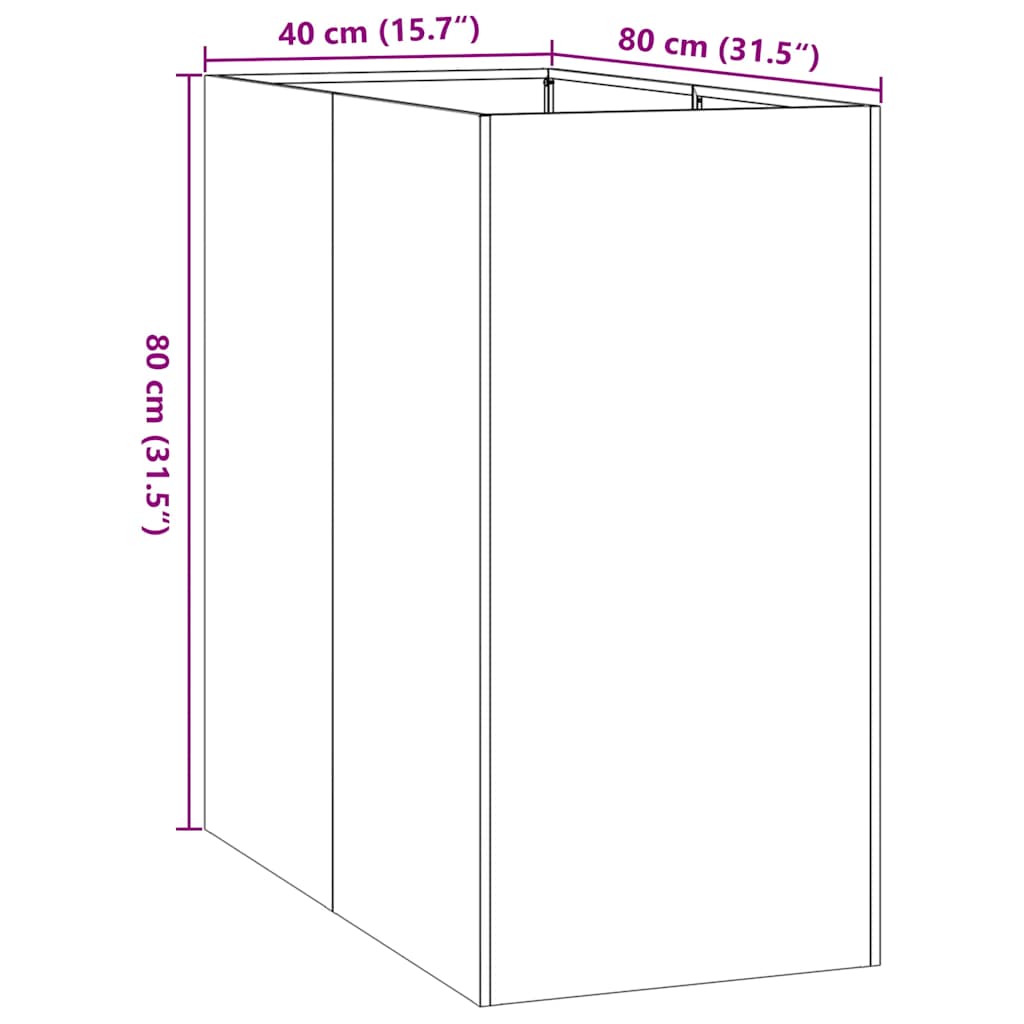 Truhlík černý 40x80x80 cm ocel