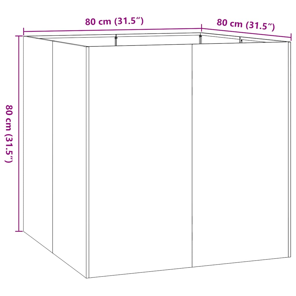 Truhlík bílý 80x80x80 cm ocel