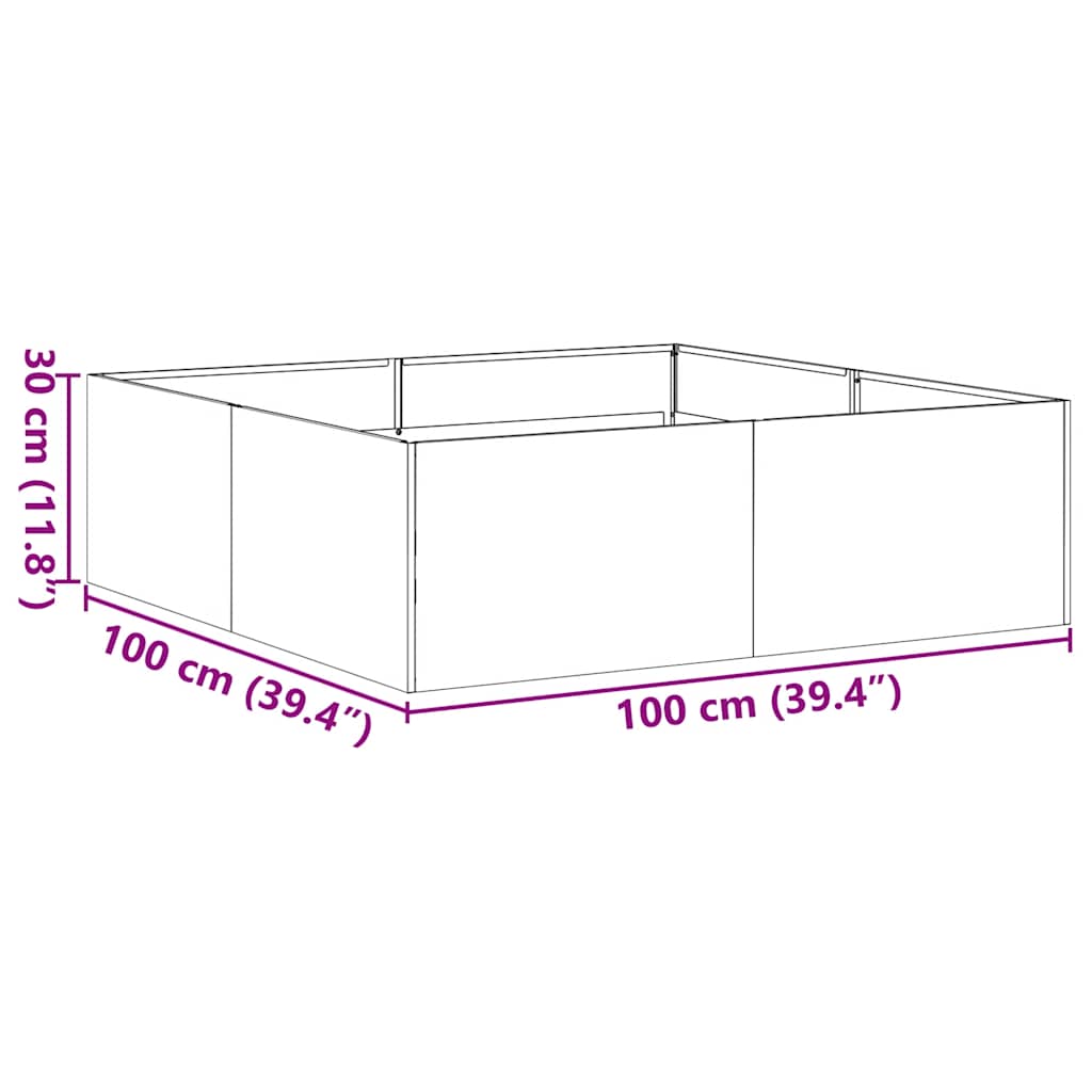 Truhlík 100x100x30 cm pozinkovaná ocel