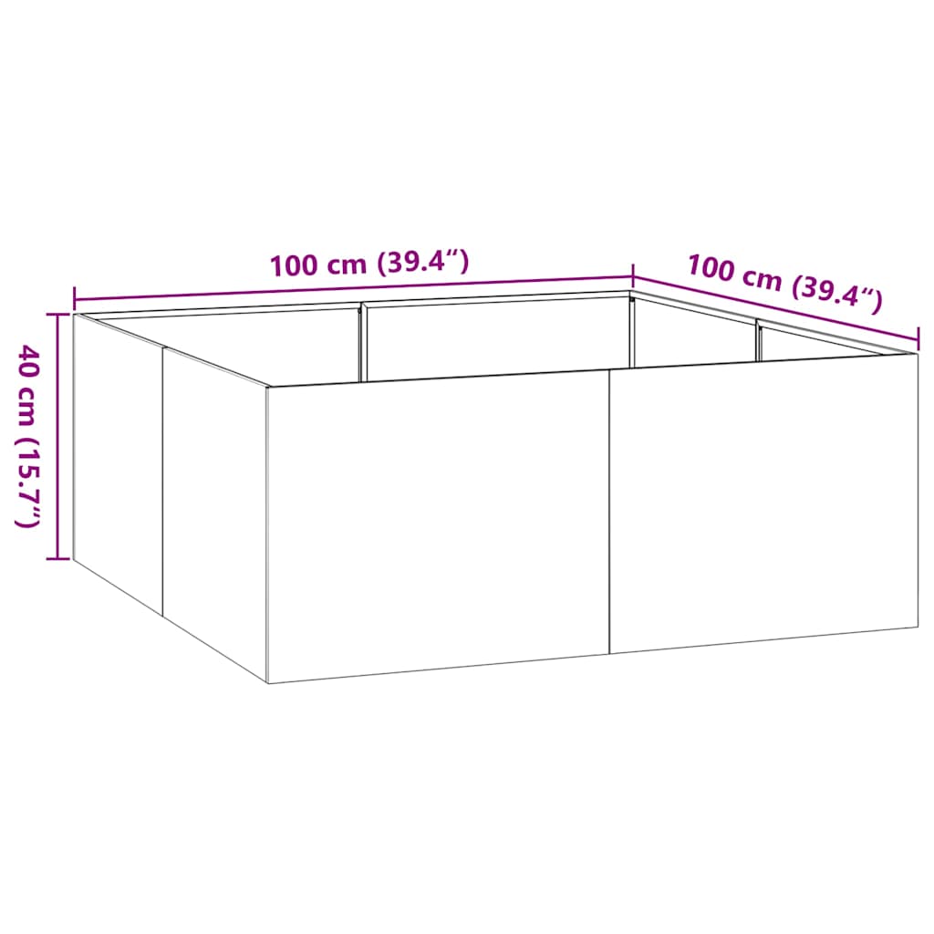 Truhlík 100x100x40 cm pozinkovaná ocel