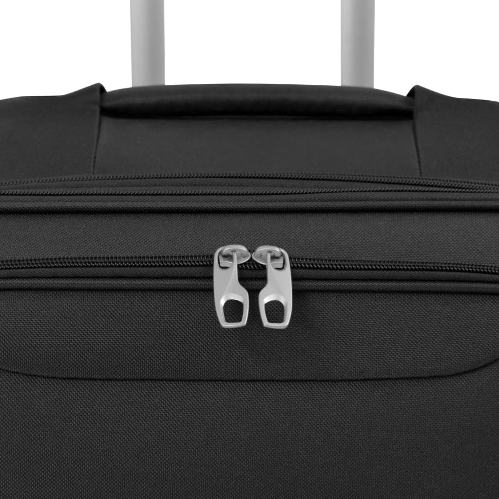 3dílná souprava měkkých kufrů na kolečkách, černá