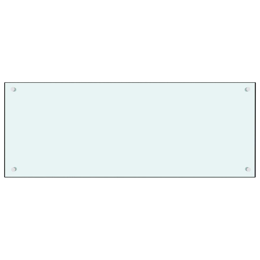 Kuchyňský panel bílý 100 x 40 cm tvrzené sklo