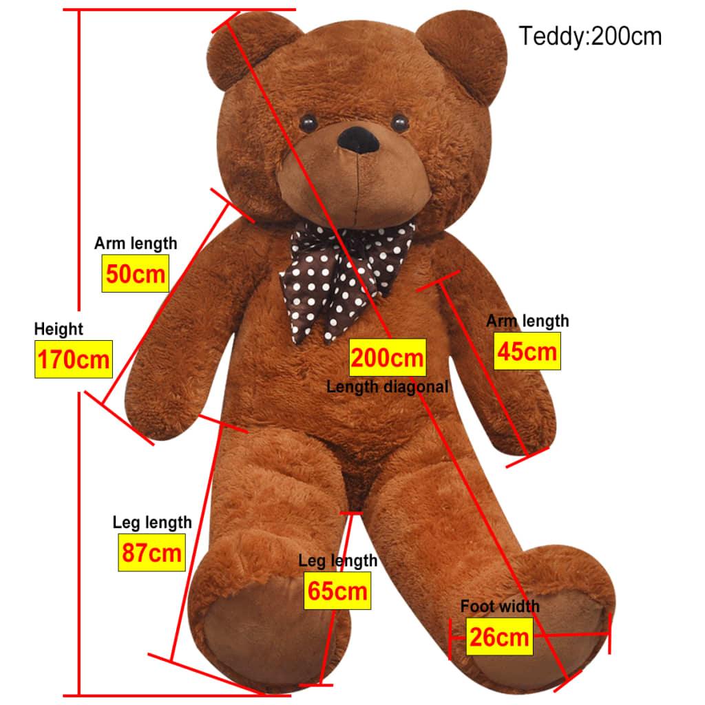 Plyšový medvěd hračka hnědý 170 cm