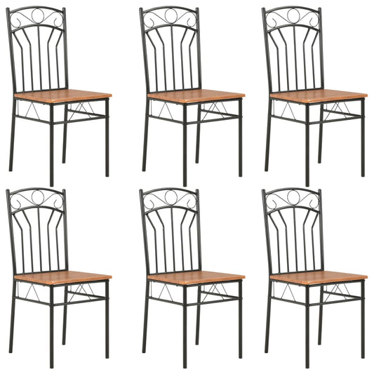 Jídelní židle 6 ks hnědé MDF