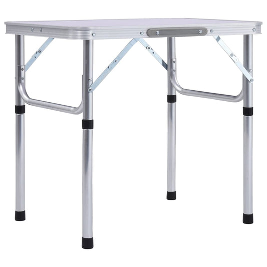 Skládací kempingový stůl bílý hliník 60 x 45 cm