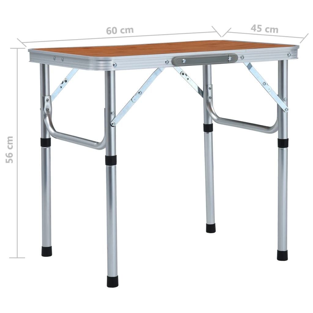 Skládací kempingový stůl hliník 60 x 45 cm