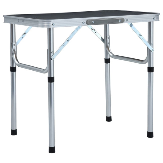 Skládací kempingový stůl šedý hliník 60 x 45 cm