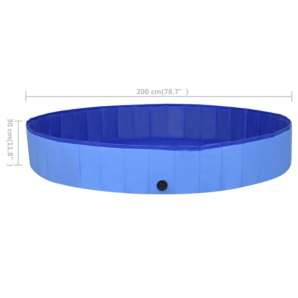 Skládací bazén pro psy modrý 200 x 30 cm PVC