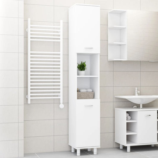 Koupelnová skříňka bílá 30 x 30 x 179 cm kompozitní dřevo