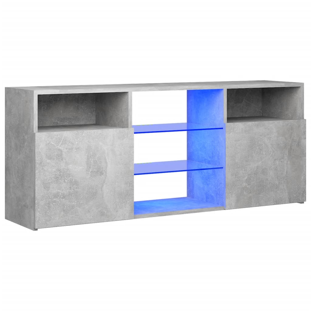 TV skříňka s LED osvětlením betonově šedá 120 x 30 x 50 cm