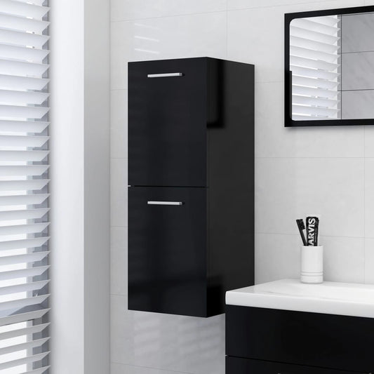 Koupelnová skříňka černá 30 x 30 x 80 cm kompozitní dřevo