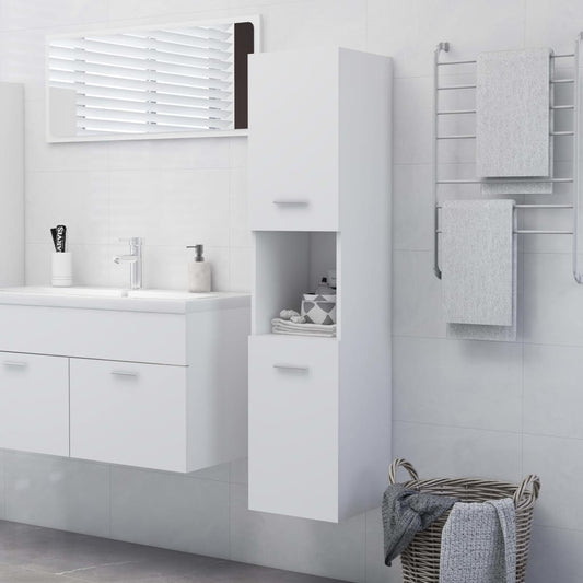 Koupelnová skříňka bílá 30 x 30 x 130 cm kompozitní dřevo