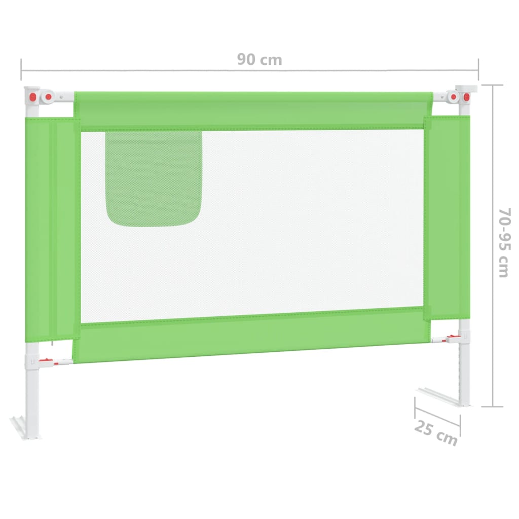Dětská zábrana k postýlce zelená 90 x 25 cm textil