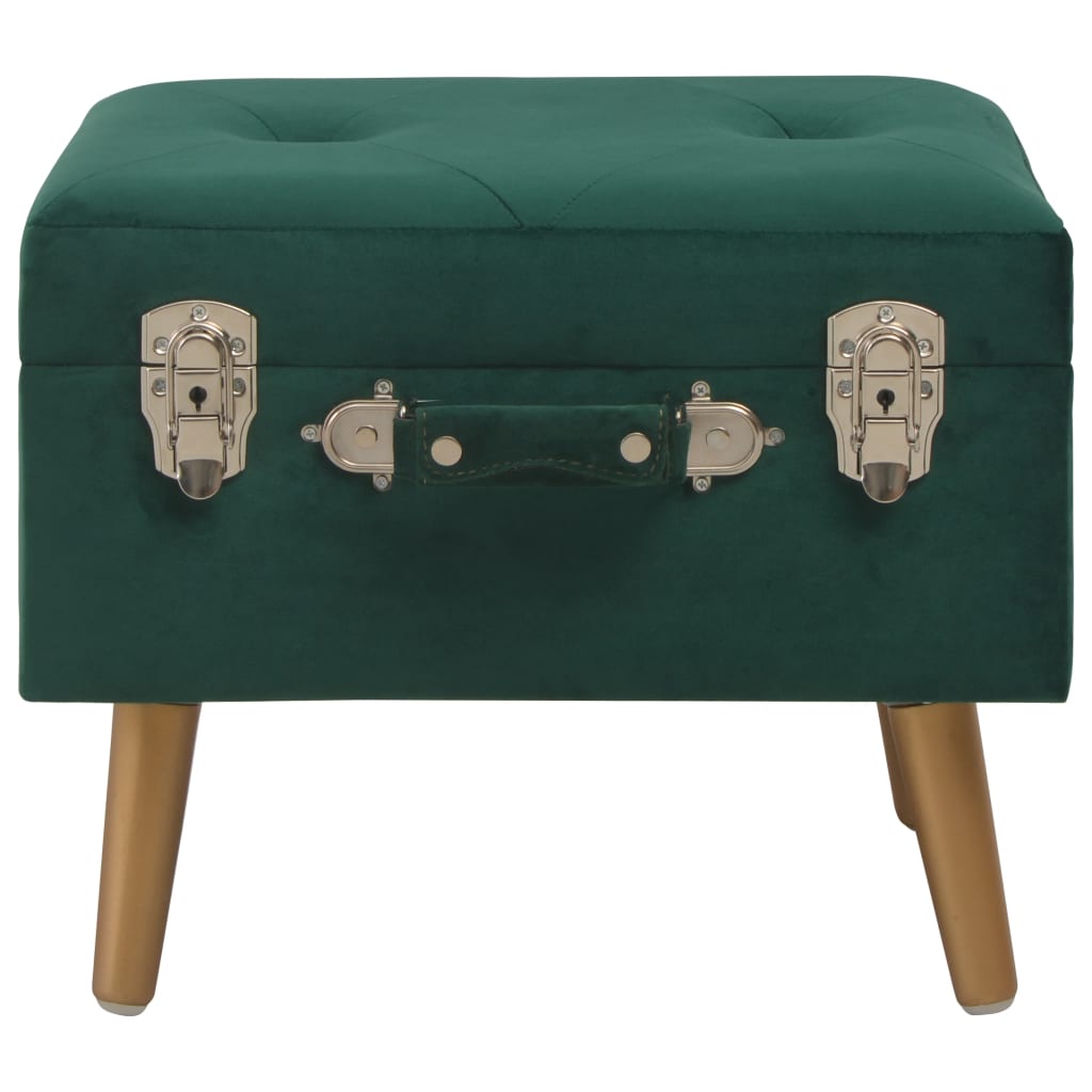 Stolička s úložným prostorem 40 cm zelená samet